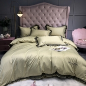 Lovely Leisure Flounce Design Gold Bedding Sets