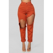 Lovely Leisure Hollow-out Jacinth Pants