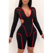 Lovely Sportswear Hollow-out Red One-piece Romper