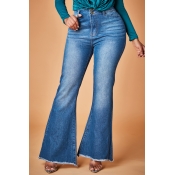 Lovely Trendy Buttons Design Blue Jeans