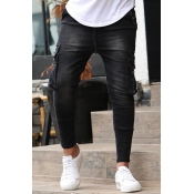 Lovely Trendy Pocket Patched Black Jeans