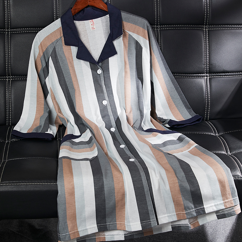 

Lovely Leisure Striped Buttons Design Sleepwear, Stripe