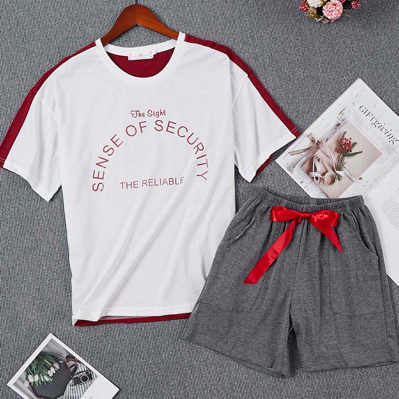 

Lovely Casual Letter Print Red Sleepwear