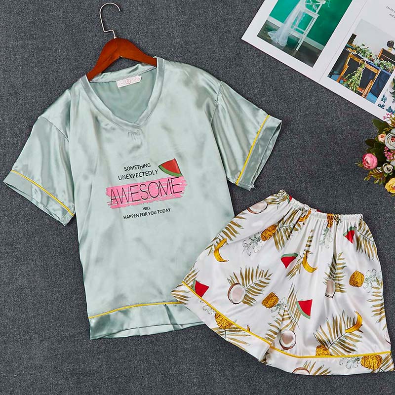 

Lovely Casual Print Green Sleepwear
