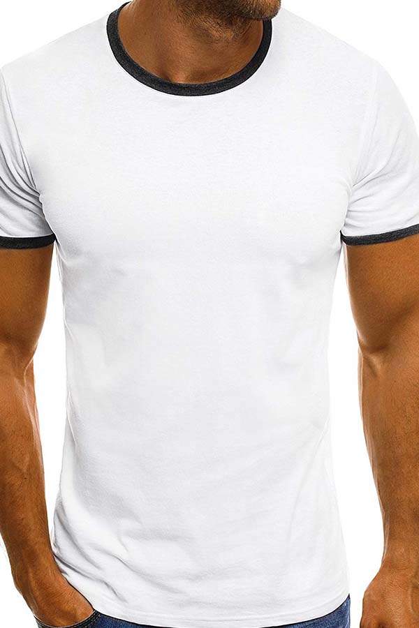 

Lovely Casual O Neck Patchwork White T-shirt