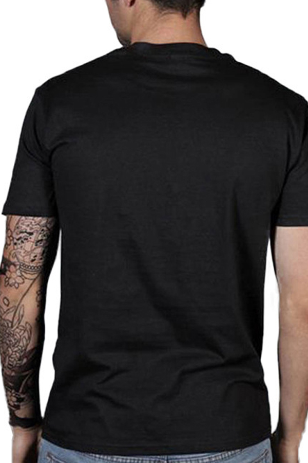

Lovely Leisure O Neck Print Navy Blue T-shirt