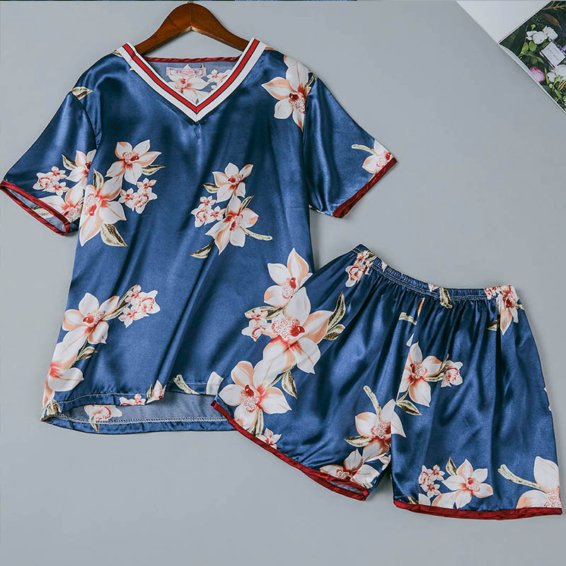 

Lovely Casual Print Blue Sleepwear