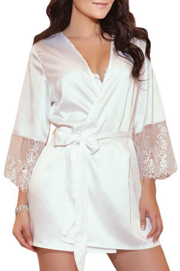 

Lovely Leisure Patchwork White Sleepwear