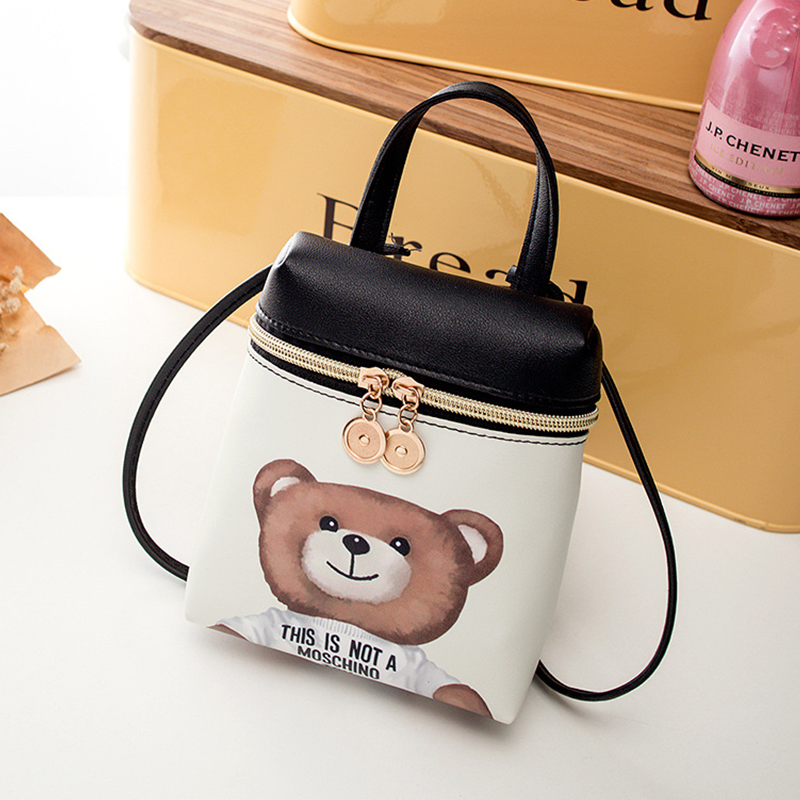 

Lovely Sweet Cartoon Print White Backpack