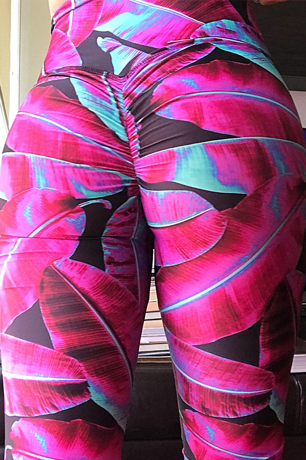 

Lovely Sportswear Print Pink Pants