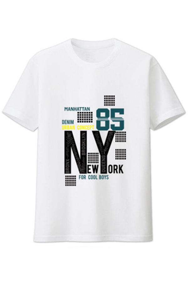 

Lovely Trendy O Neck Letter Print White T-shirt
