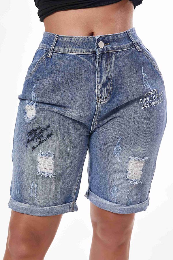 Lovely Trendy Broken Holes Blue Shorts_Shorts_Bottoms_LovelyWholesale ...