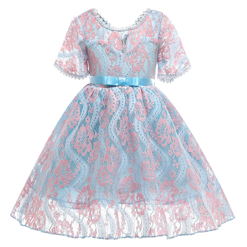 

Lovely Trendy See-through Powderblue Girl Knee Length Dress