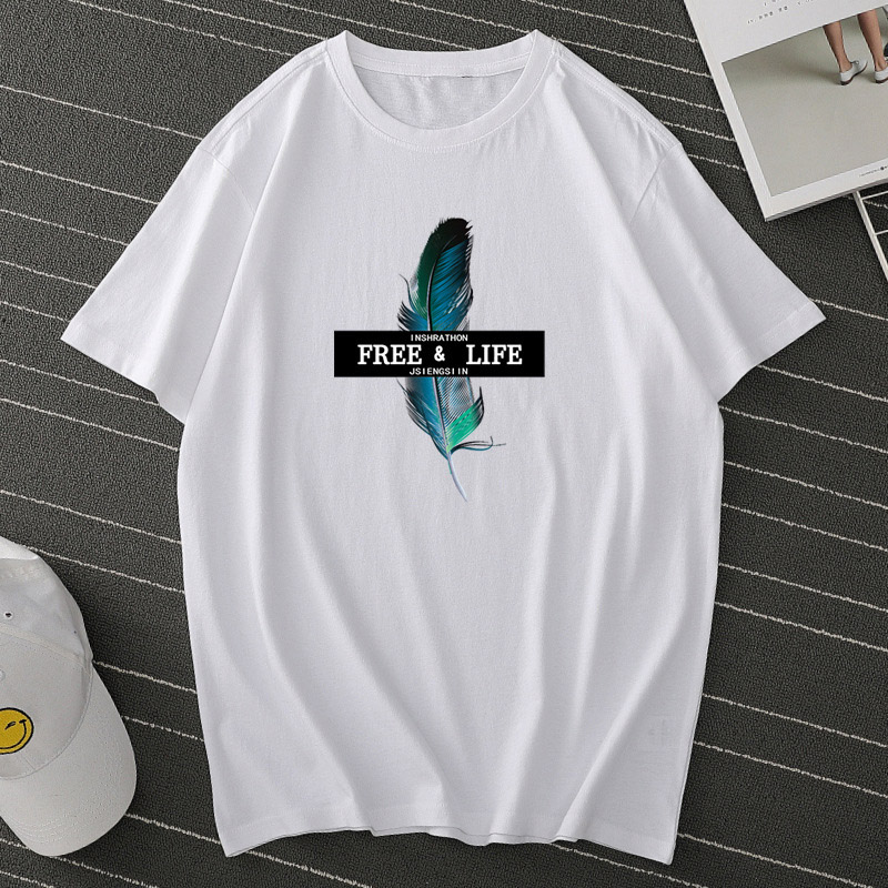 

Lovely Leisure O Neck Print White T-shirt