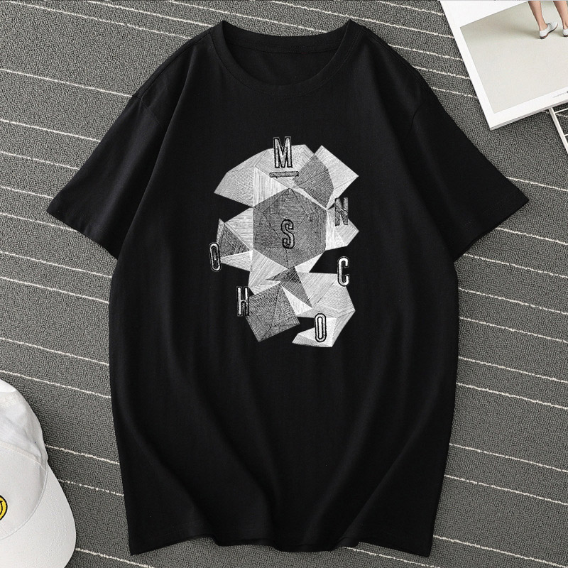 

Lovely Leisure O Neck Print Black T-shirt