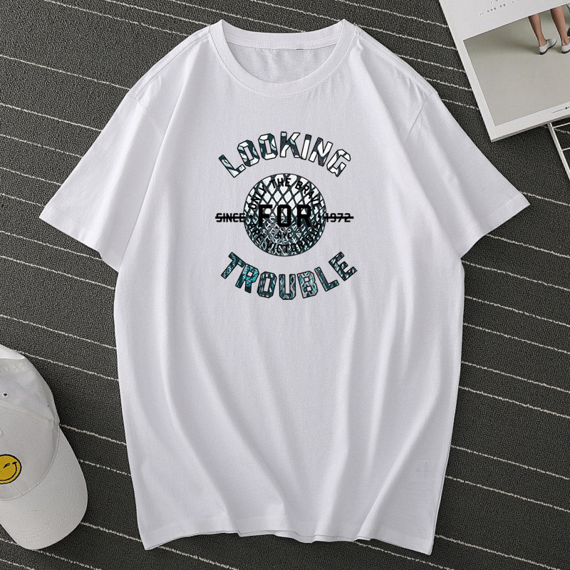 

Lovely Leisure O Neck Print White T-shirt