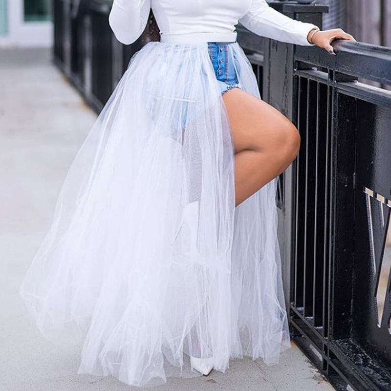 

Lovely Sweet See-through White Skirt