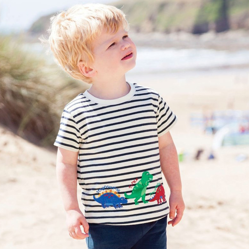 

Lovely Casual O Neck Striped Black Boy T-shirt, Stripe