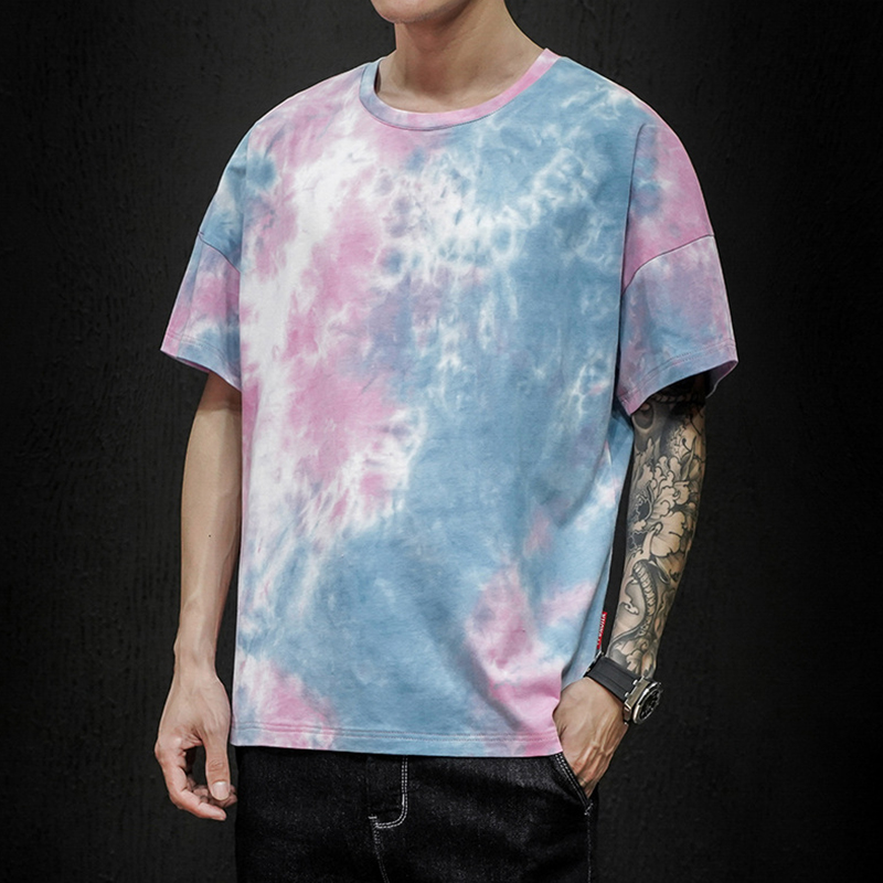 

Lovely Leisure O Neck Tie-dye Blue T-shirt