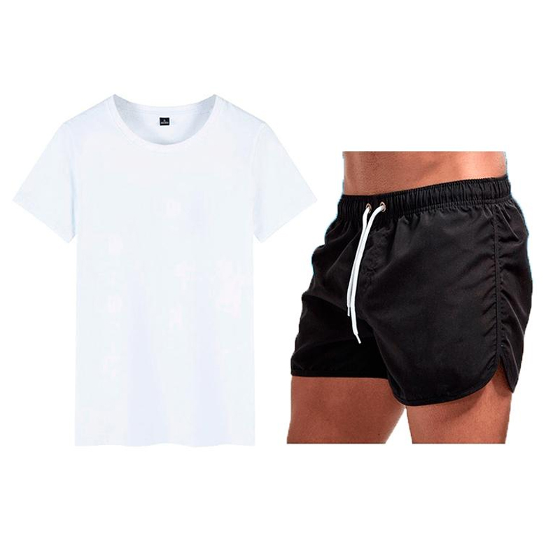 

Lovely Sportswear Fold Design White Grey Two-piece Shorts Set