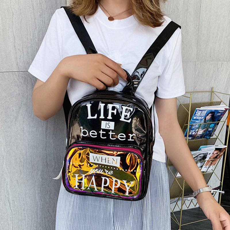 

Lovely Trendy Zipper Design Black Backpack