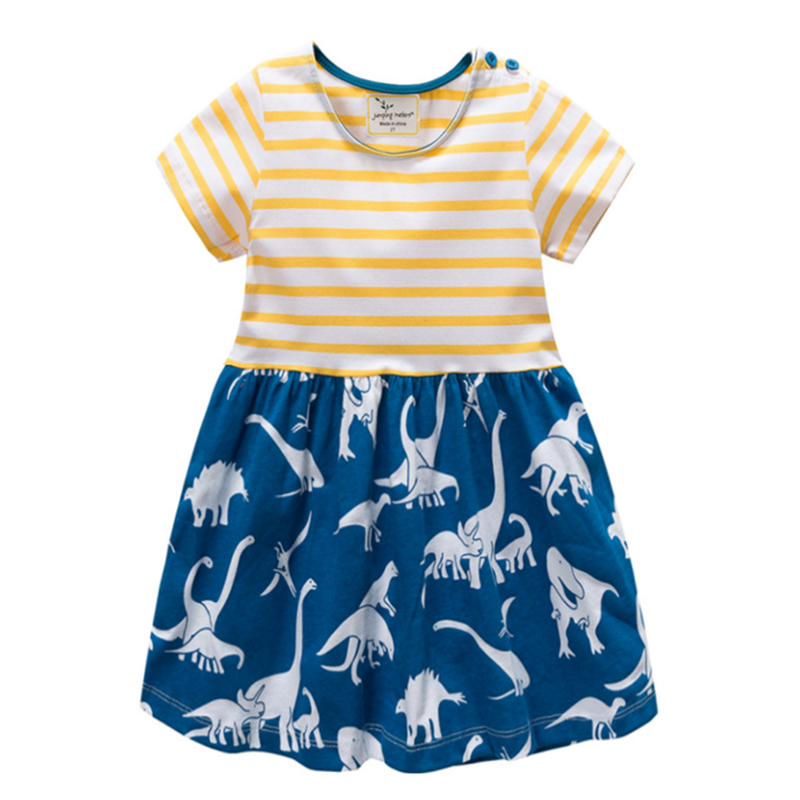 

Lovely Casual Patchwork Skyblue Girl Knee Length Dress