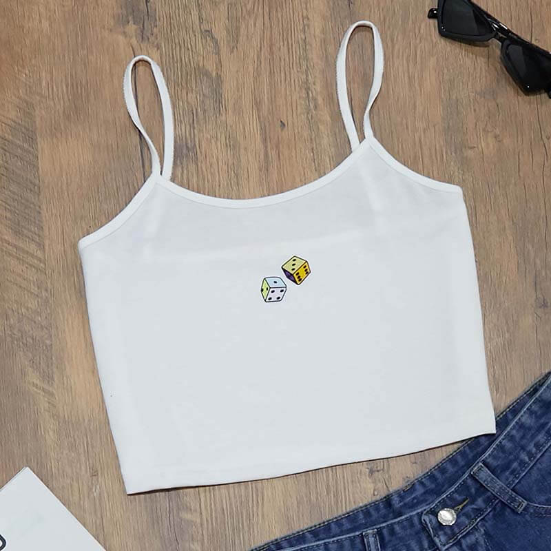

Lovely Casual Print White Camisole