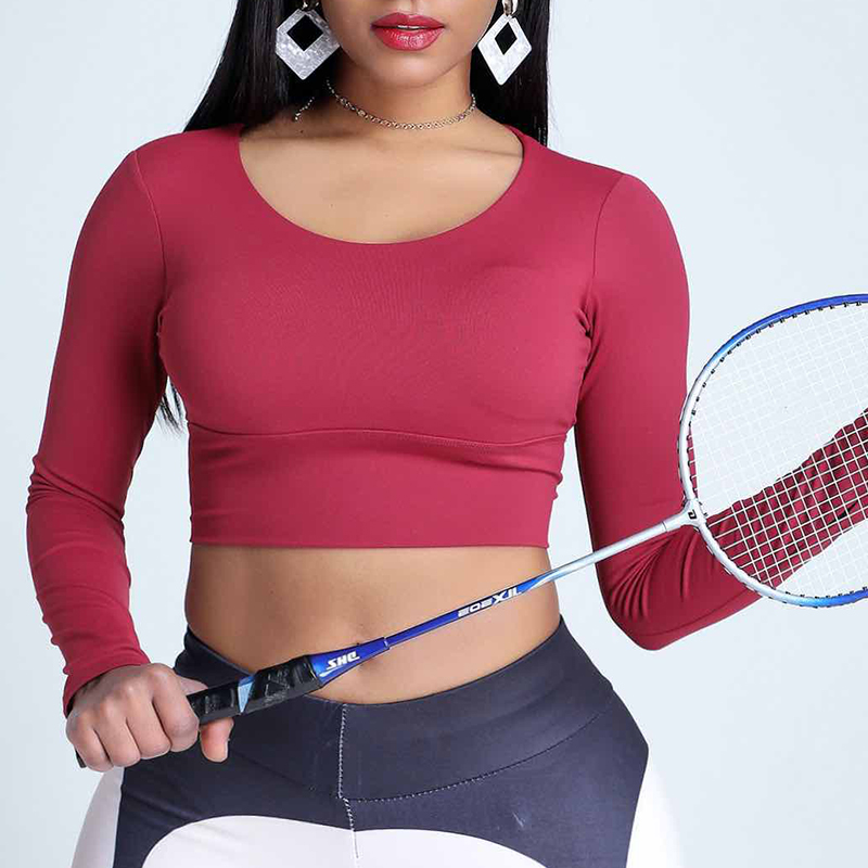 

Lovely Sportswear Skinny Purplish Red T-shirt