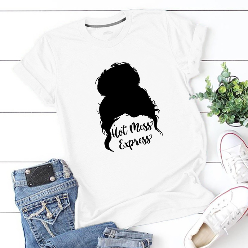 

Lovely Leisure O Neck Print White T-shirt