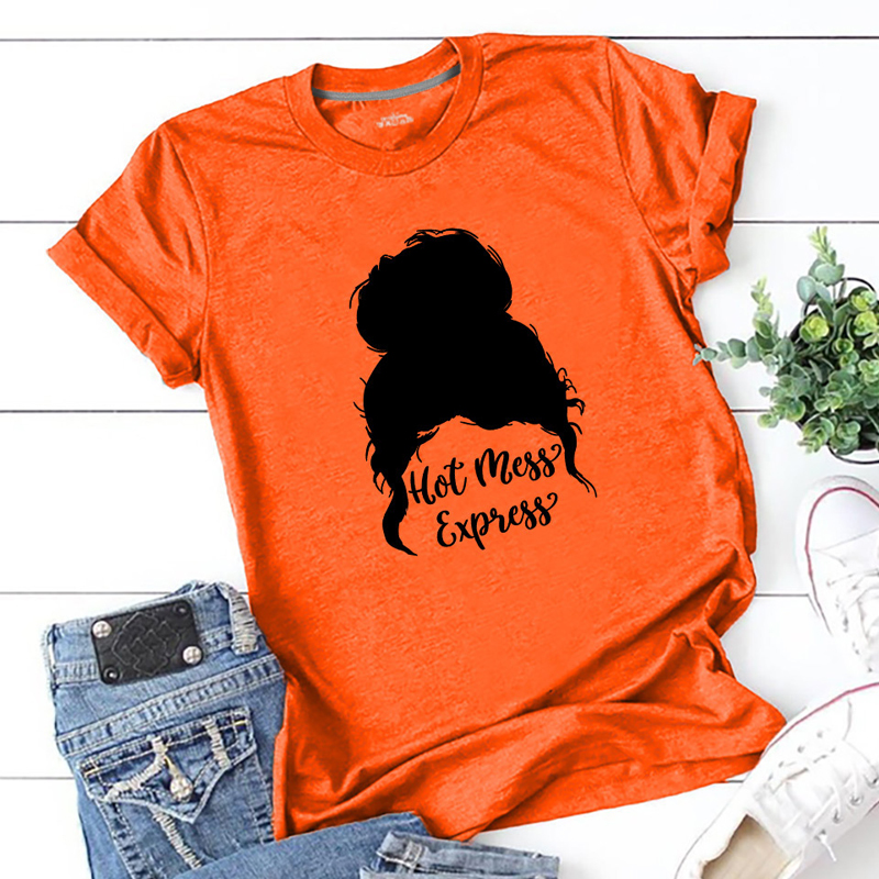 

Lovely Trendy Print Orange T-shirt