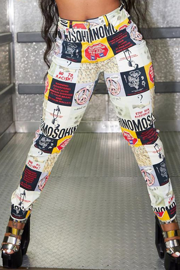 

Lovely Casual Print Multicolor Pants, Multi