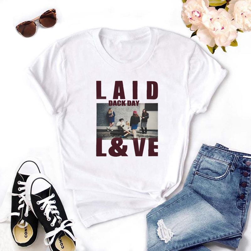 

Lovely Street O Neck Print White T-shirt