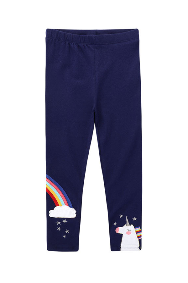 

Lovely Sweet Cartoon Print Blue Girl Leggings