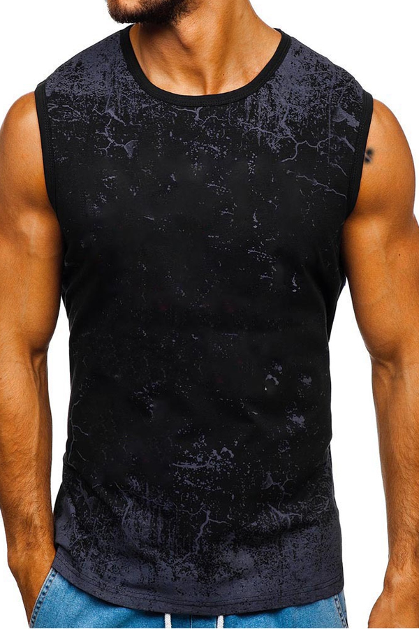 

Lovely Casual Print Black Vest