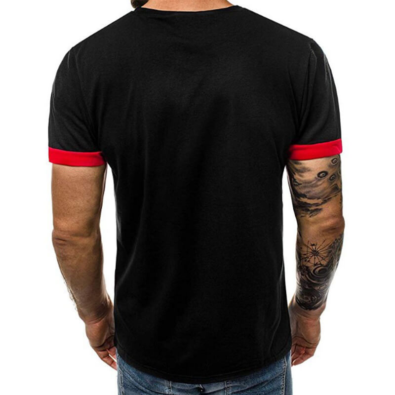 Men LW Trendy Patchwork Black T-shirt
