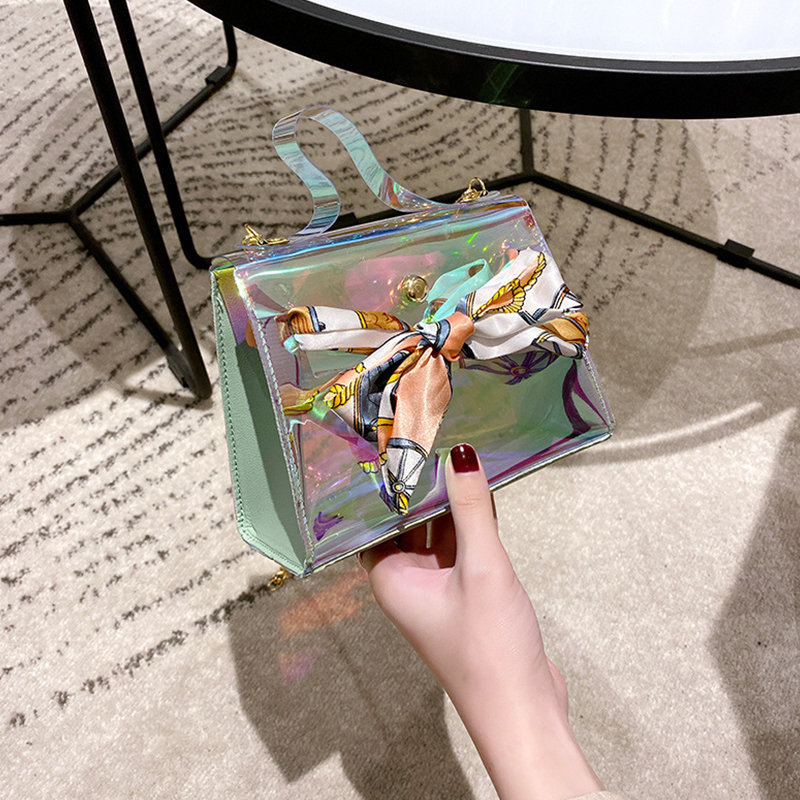 

Lovely Trendy Chain Strap Green Crossbody Bag