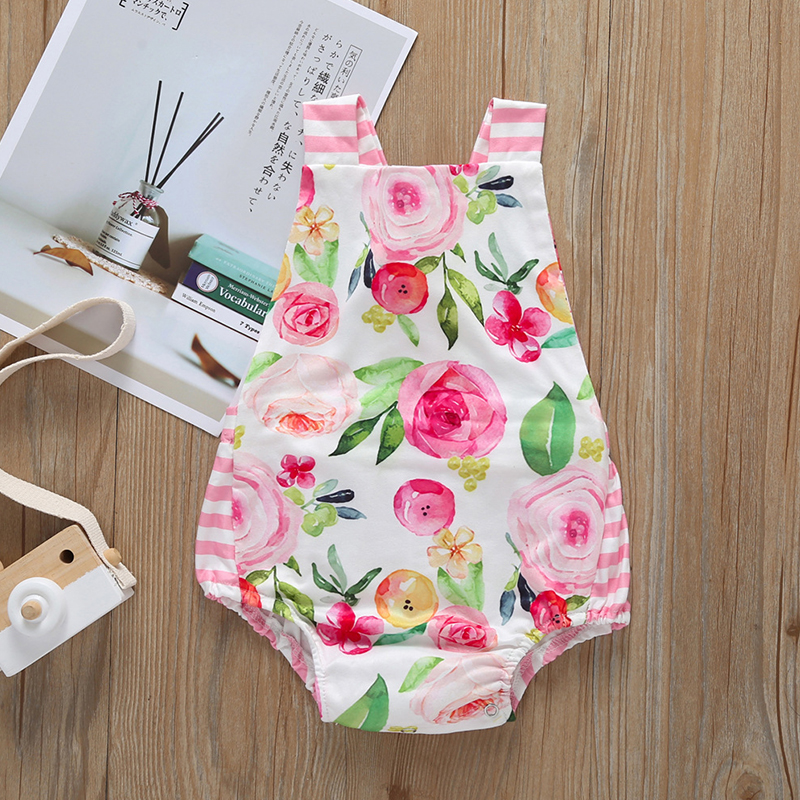 

Lovely Leisure Print Pink Girl One-piece Romper