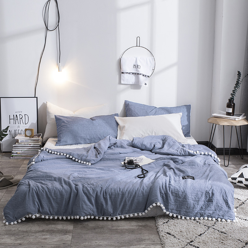 

Lovely Trendy Tassel Design Blue Blanket