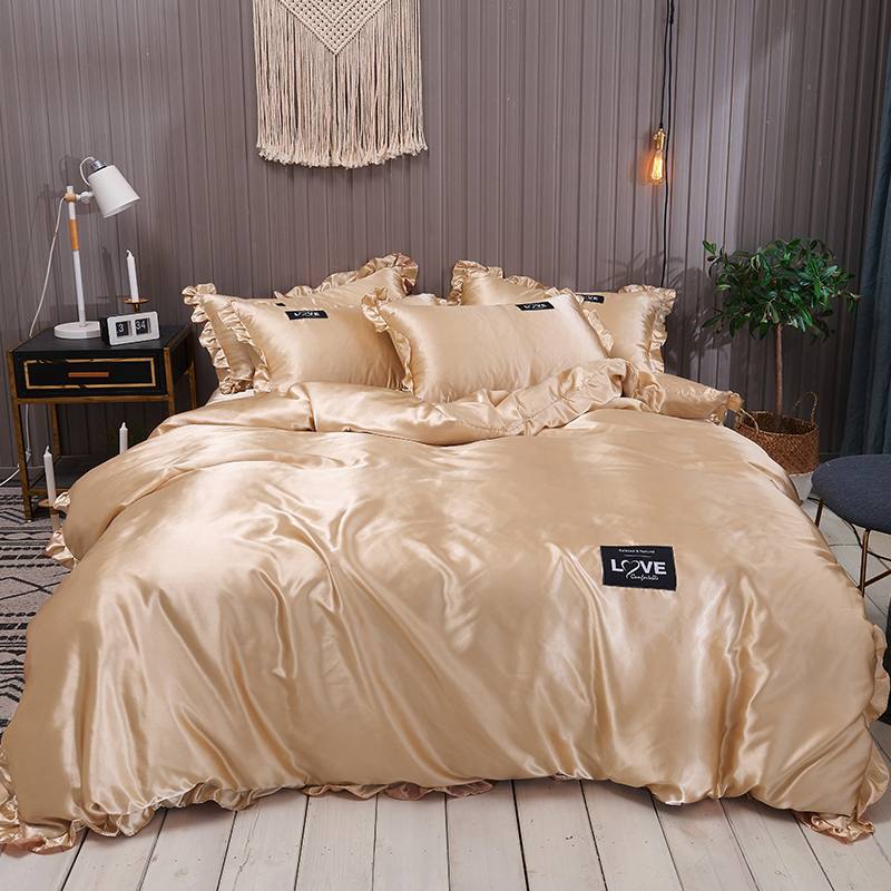 Lovely Cosy Flounce Design Light Camel Bedding Set_Bedding Sets_Bedding ...