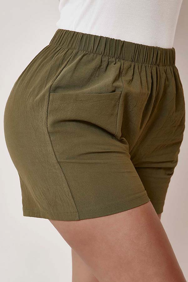 

Lovely Casual Lace-up Green Shorts