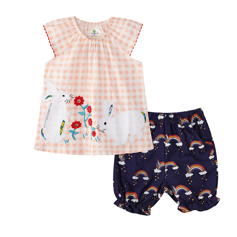 

Lovely Casual Cartoon Print Black Girl Two-piece Shorts Set