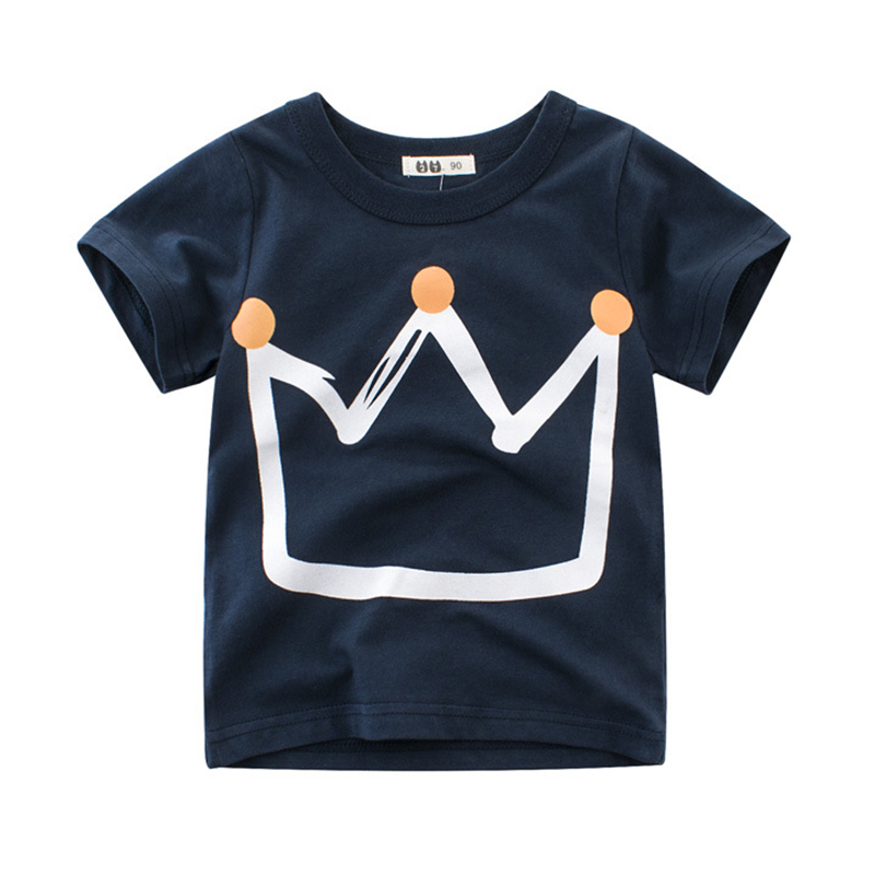 

Lovely Casual O Neck Print Royalblue Boy T-shirt