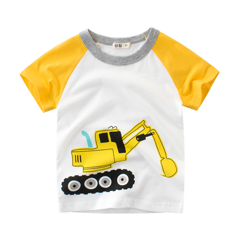 

Lovely Casual O Neck Cartoon Print Yellow Boy T-shirt