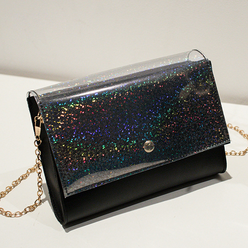 

Lovely Trendy Chain Strap Black Crossbody Bag