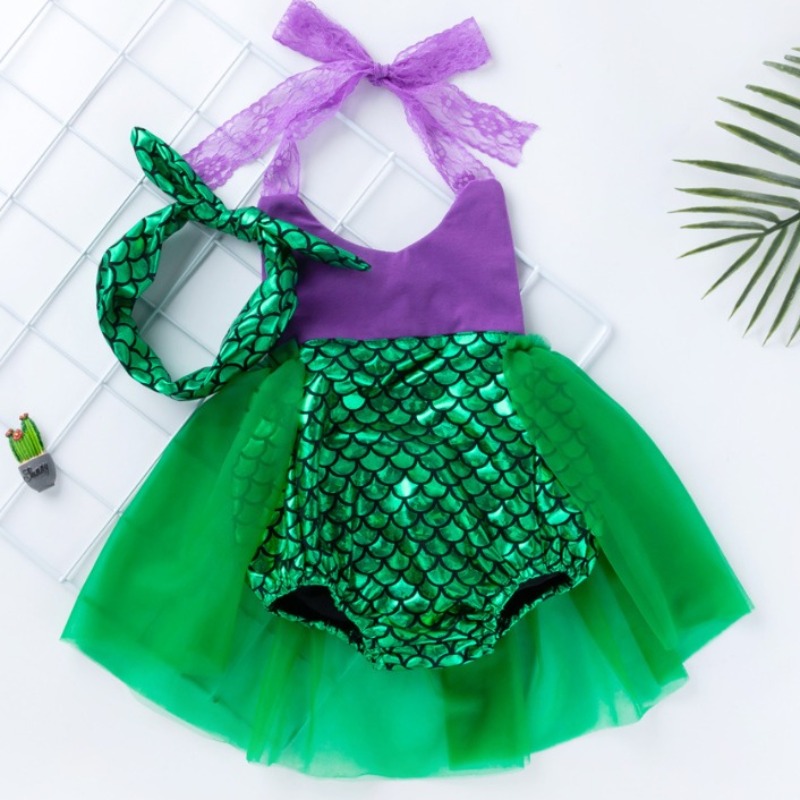 

Lovely Sweet Patchwork Purple Girl One-piece Romper