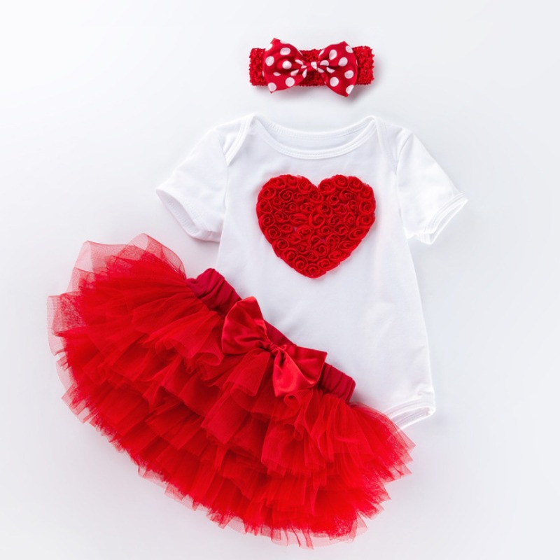 

Lovely Sweet Layered Cascading Ruffle Red Girl Two-piece Skirt Set