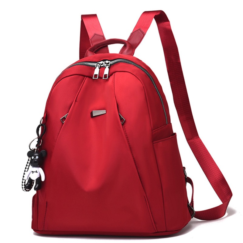 

Lovely Stylish Zipper Design Wine Red Backpack