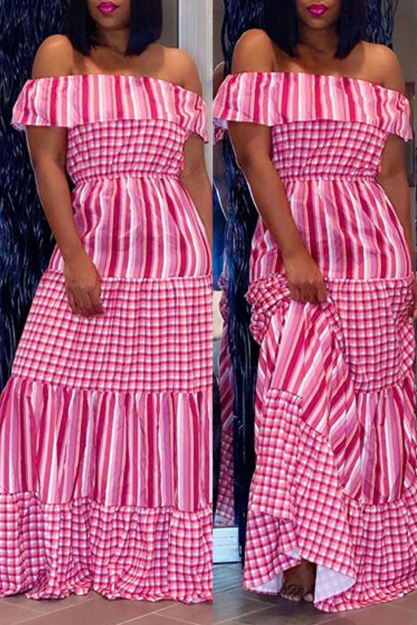 

Lovely Leisure Striped Red Maxi Dress