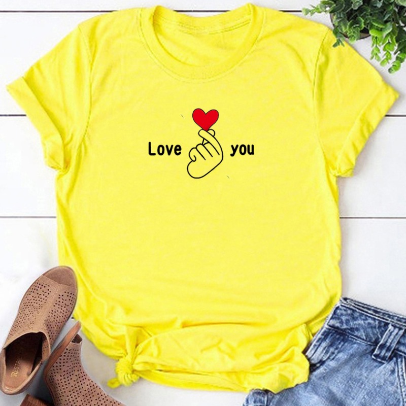 

Lovely Leisure O Neck Print Yellow T-shirt