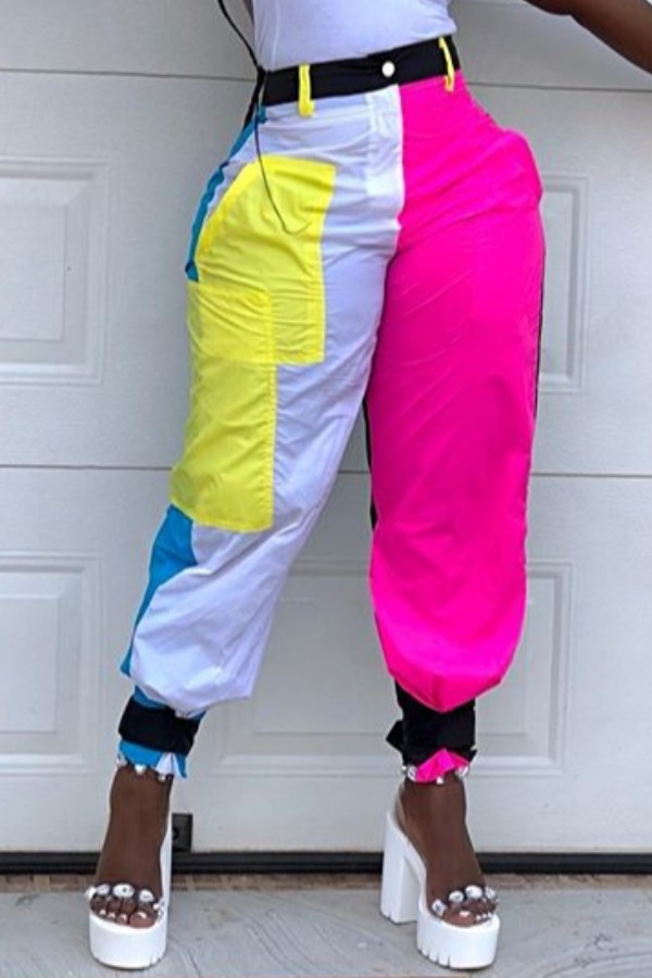 

Lovely Leisure Patchwork Blue Pants